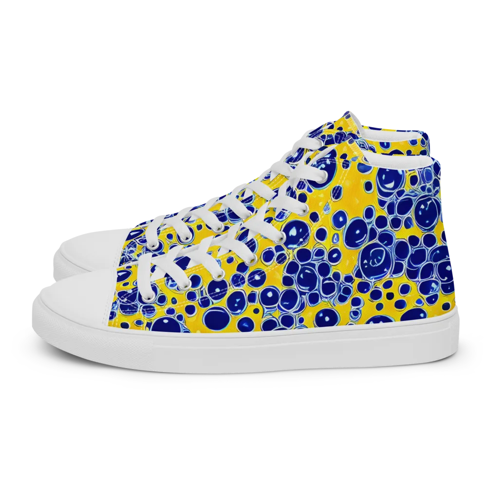 Cobalt Fizz on Women's High Top Canvas Shoes — Left
