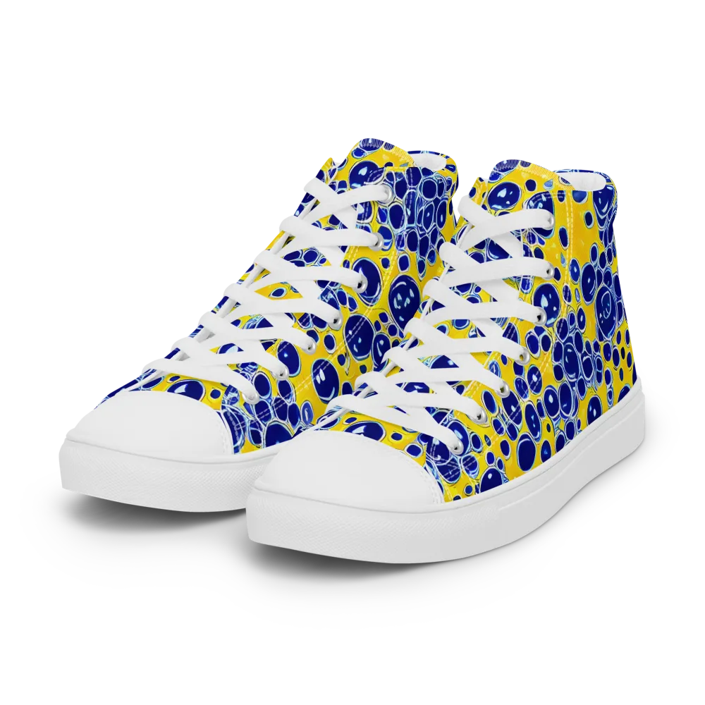 Cobalt Fizz on Women's High Top Canvas Shoes — Left Front