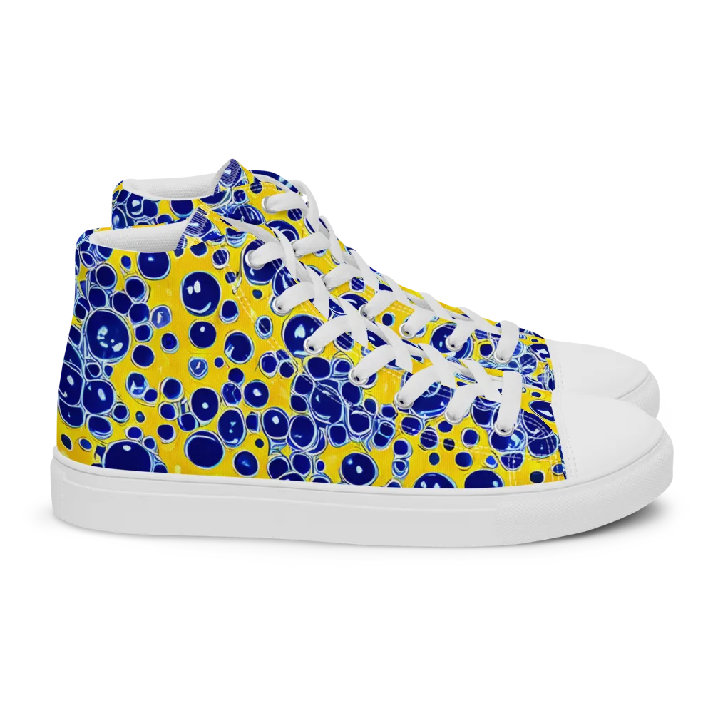 Cobalt Fizz on Women's High Top Canvas Shoes — Right
