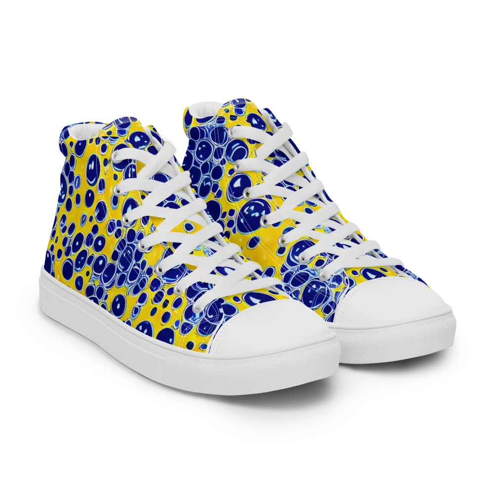 Cobalt Fizz on Women's High Top Canvas Shoes — Right Front