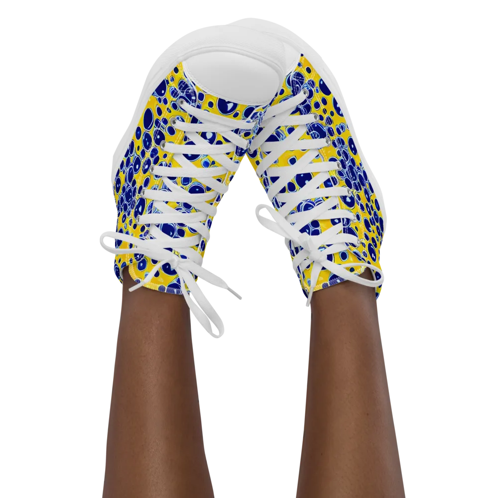 Cobalt Fizz on Women's High Top Canvas Shoes — Front
