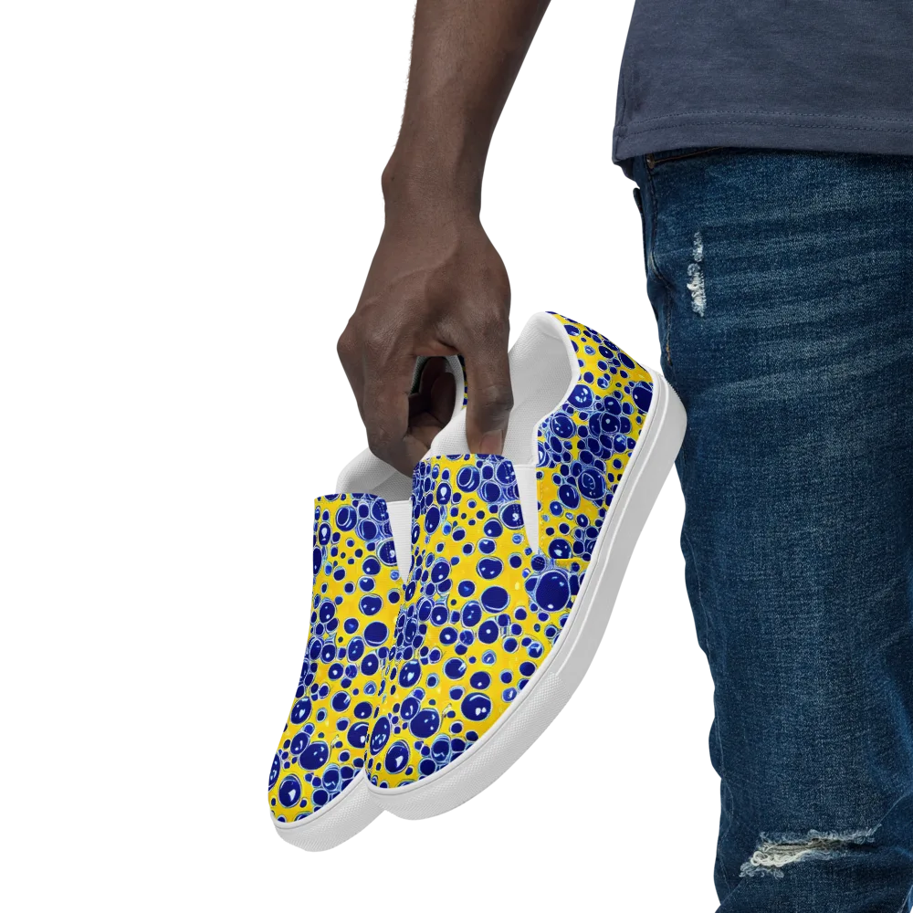 Cobalt Fizz on Men's Slip-On Canvas Shoes — Left Front