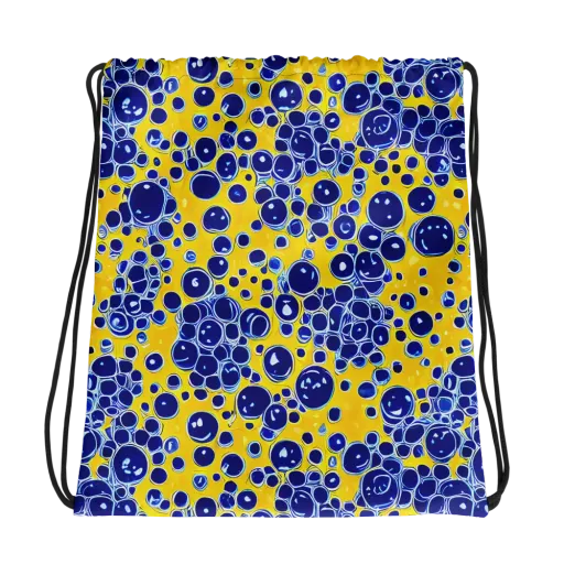 Cobalt Fizz on a Drawstring Bag
