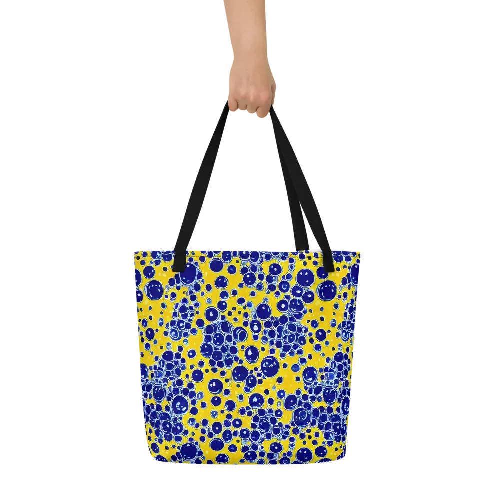 Cobalt Fizz on Large Tote Bag W/ Pocket — Front