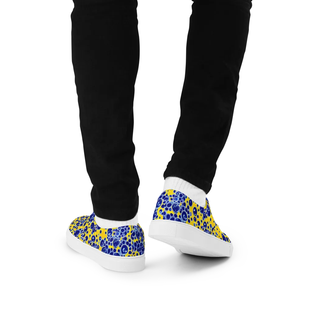 Cobalt Fizz on Men's Lace-Up Canvas Shoes — Back