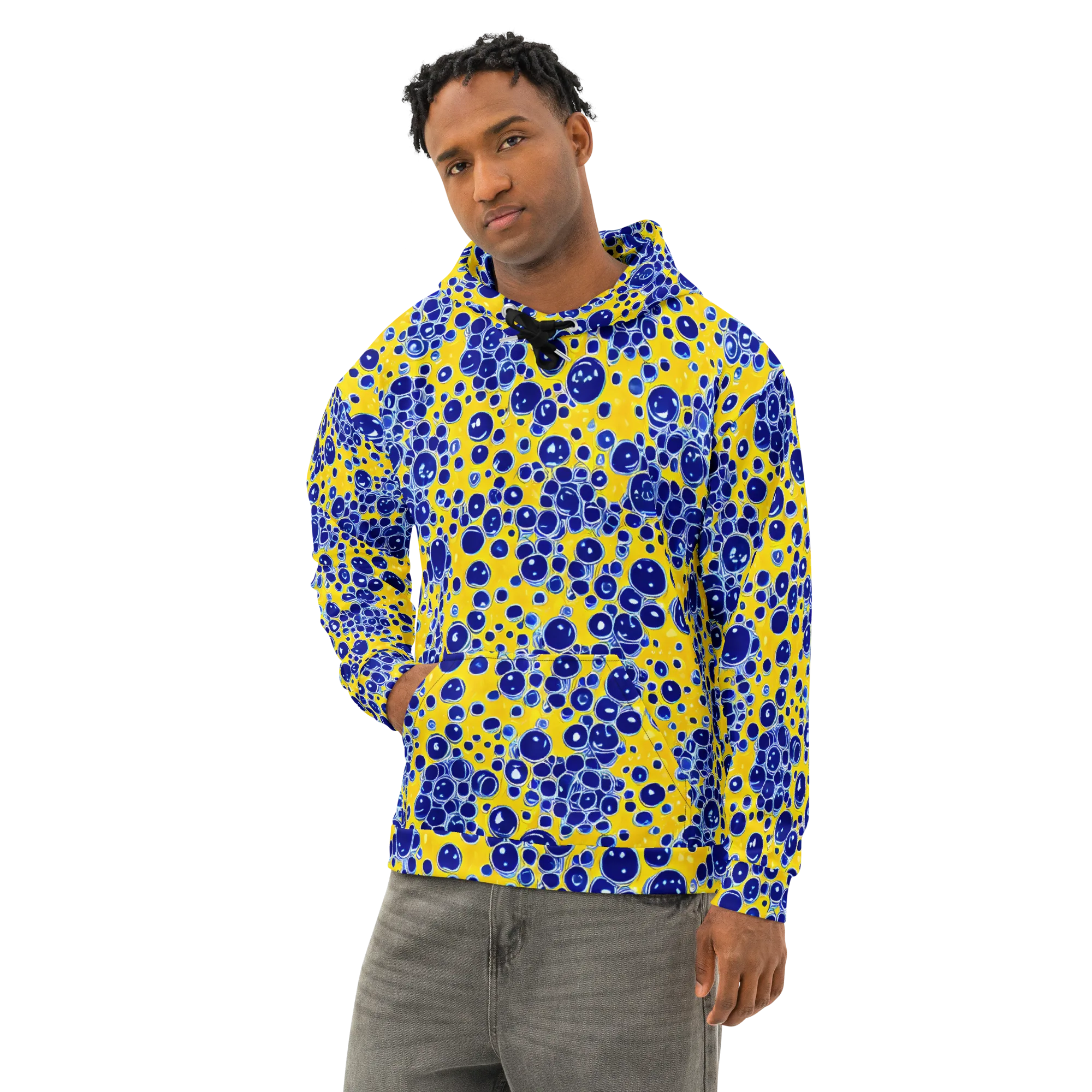Cobalt Fizz on Cotton Hoodie — Left Front