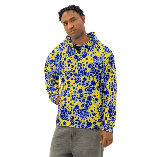 Cobalt Fizz on a Cotton Hoodie