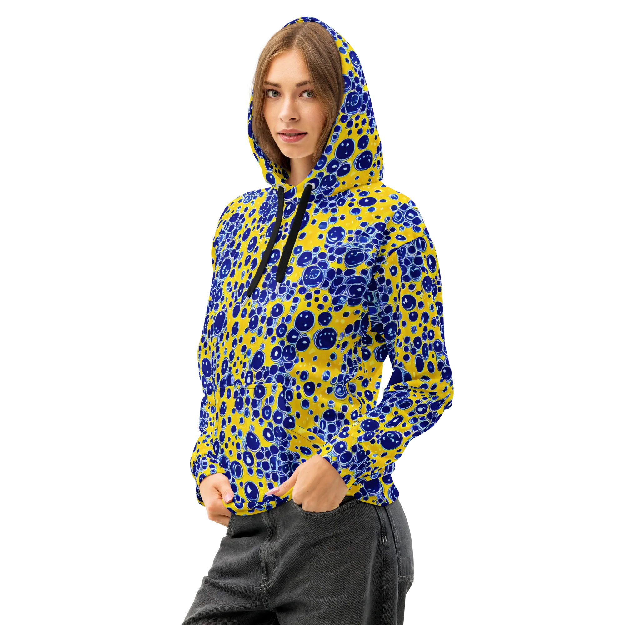Cobalt Fizz on Cotton Hoodie — Left Front
