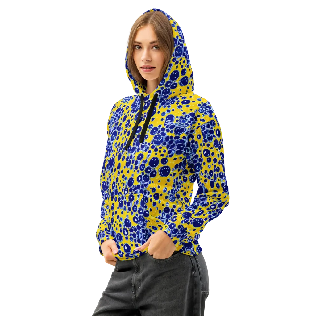 Cobalt Fizz on Cotton Hoodie — Left Front
