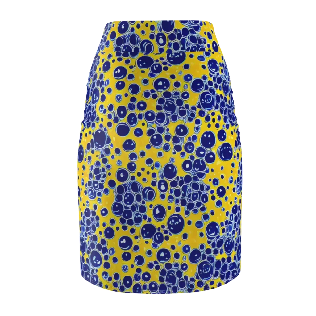 Cobalt Fizz on Pencil Skirt — Back