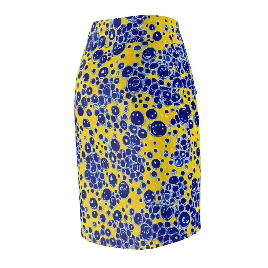 Cobalt Fizz on Pencil Skirt — Back Side