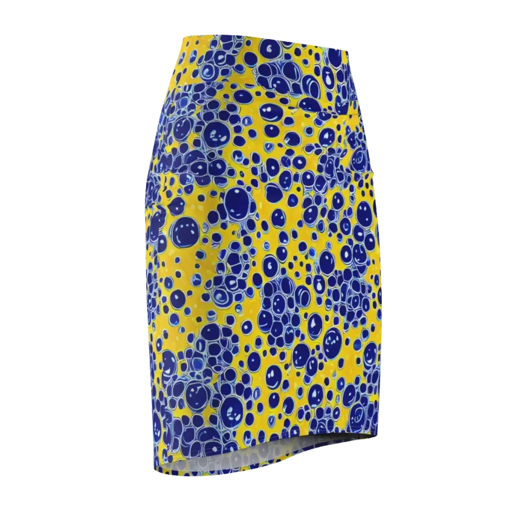 Cobalt Fizz on Pencil Skirt — Front Side