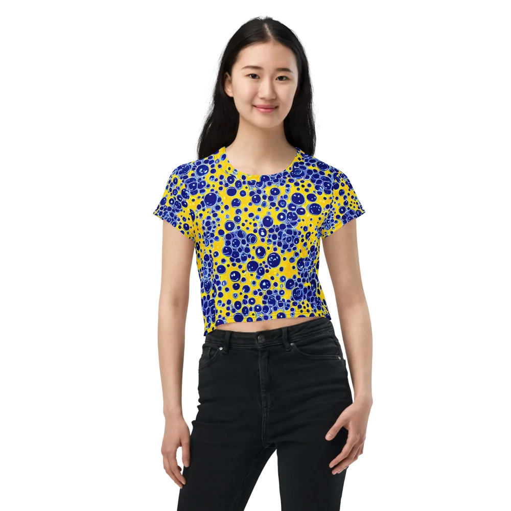 Cobalt Fizz on Crop Tee — Front
