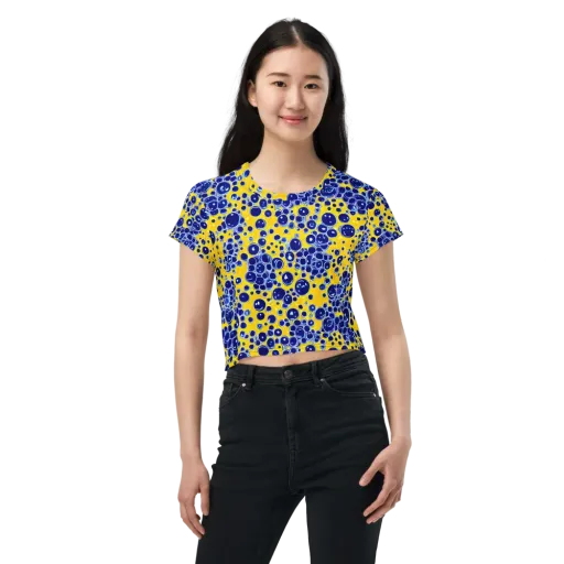 Cobalt Fizz on a Crop Tee
