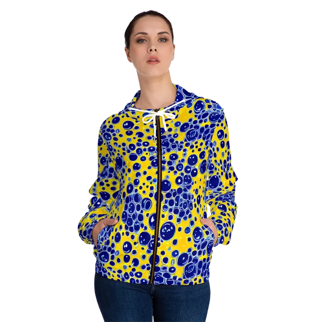 Cobalt Fizz on Women's Full-Zip Hoodie — Front On Person