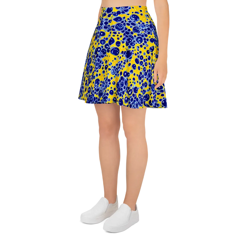 Cobalt Fizz on Skater Skirt — Left
