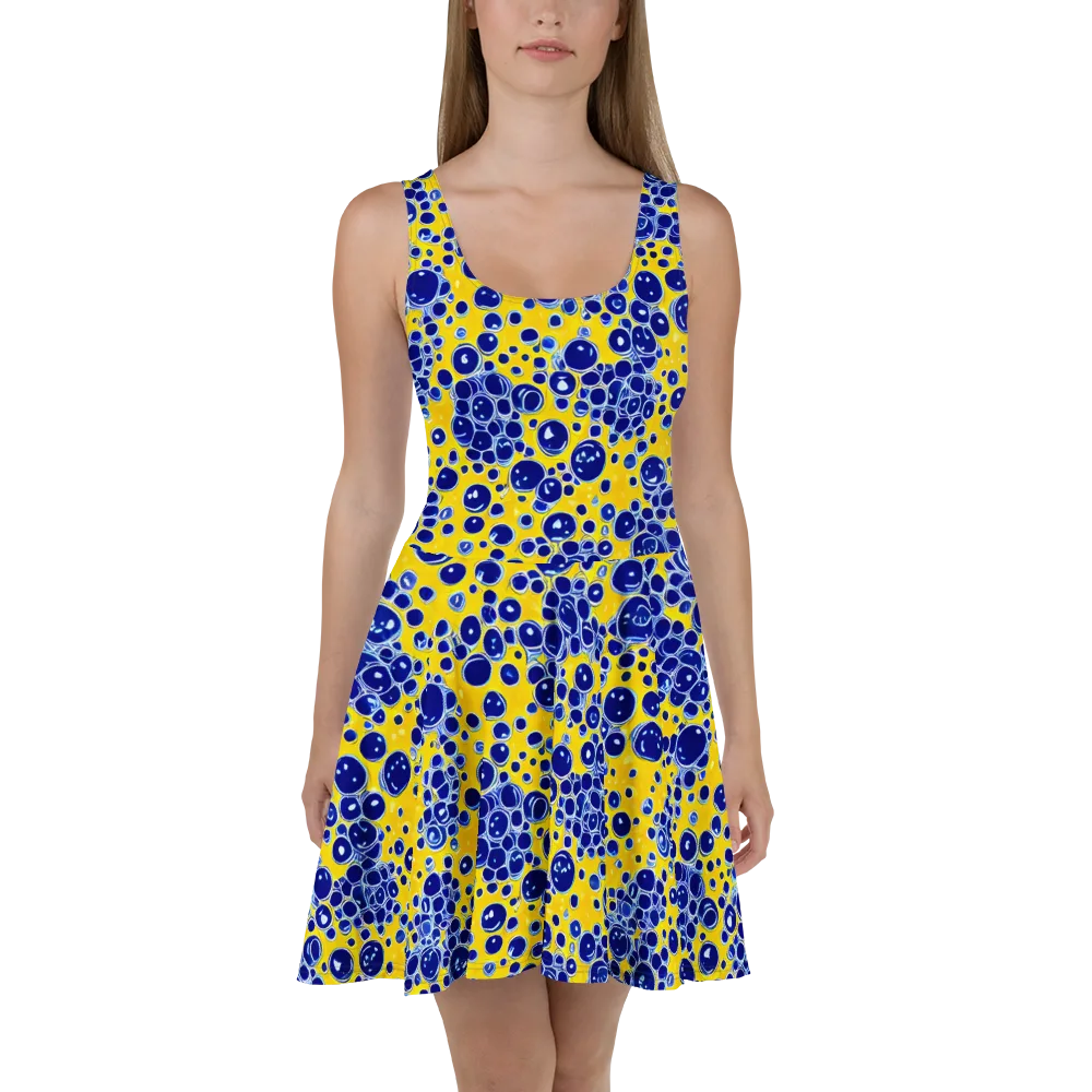 Cobalt Fizz on Skater Dress — Front