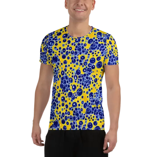Cobalt Fizz on a Men's Athletic T-Shirt