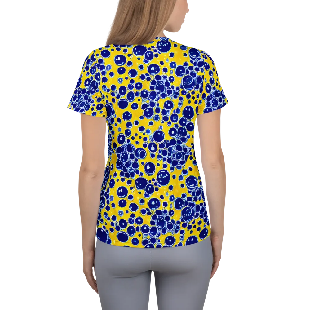 Cobalt Fizz on Women's Athletic T-Shirt — Back
