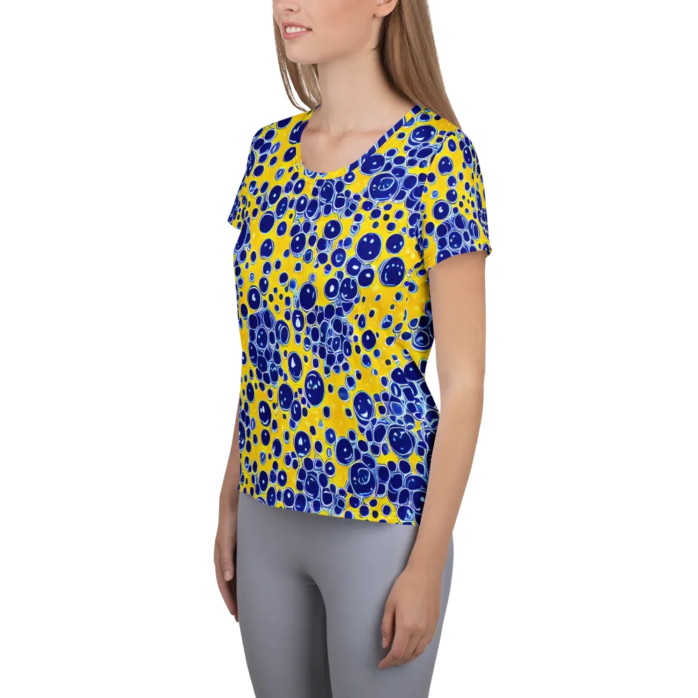 Cobalt Fizz on Women's Athletic T-Shirt — Left