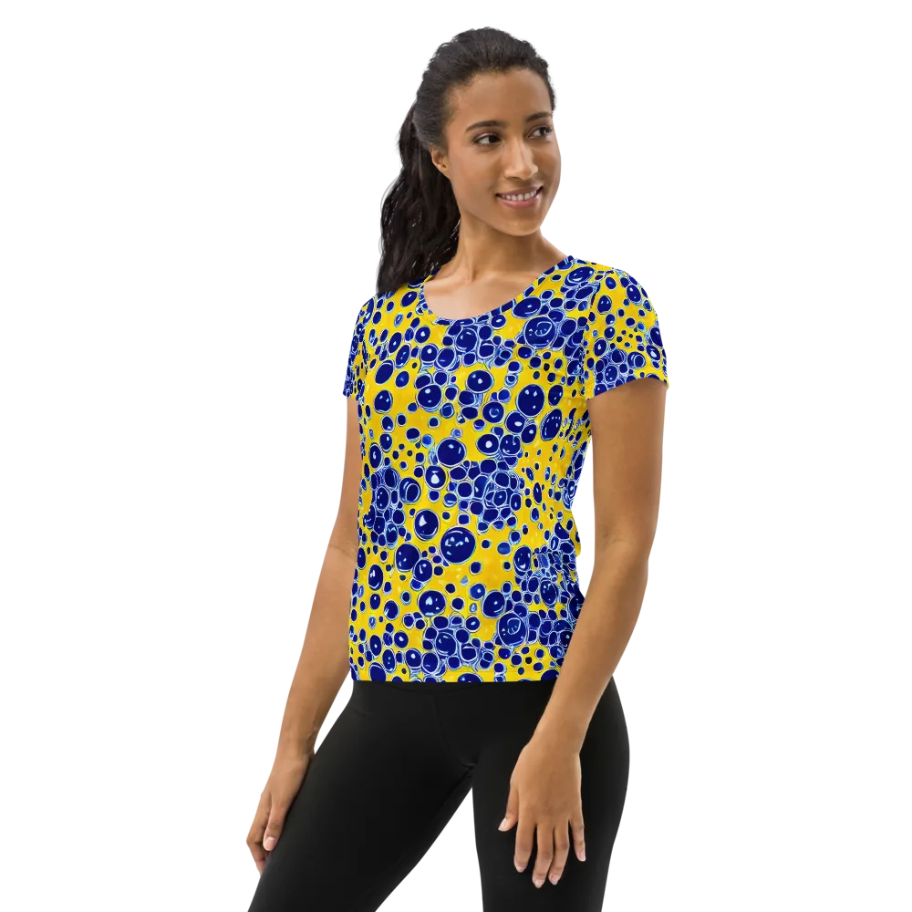 Cobalt Fizz on Women's Athletic T-Shirt — Left
