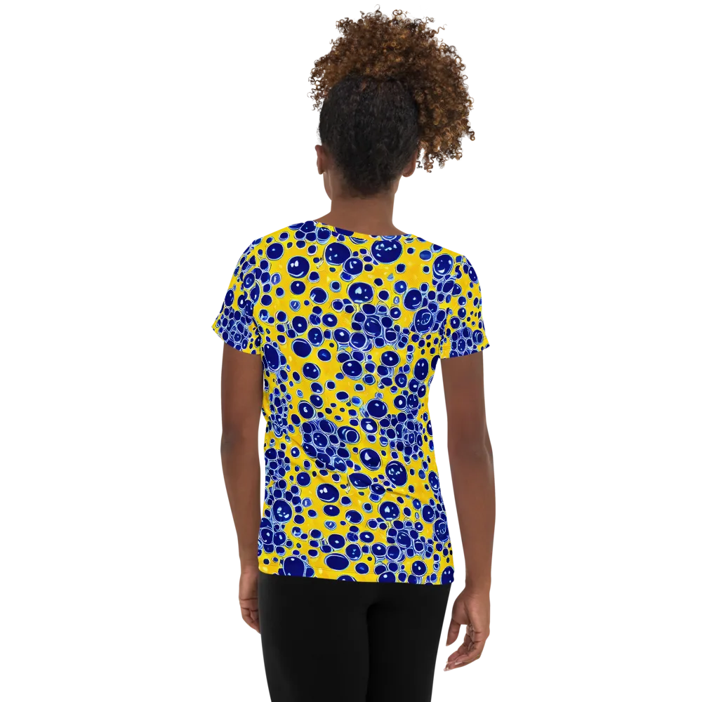 Cobalt Fizz on Women's Athletic T-Shirt — Back