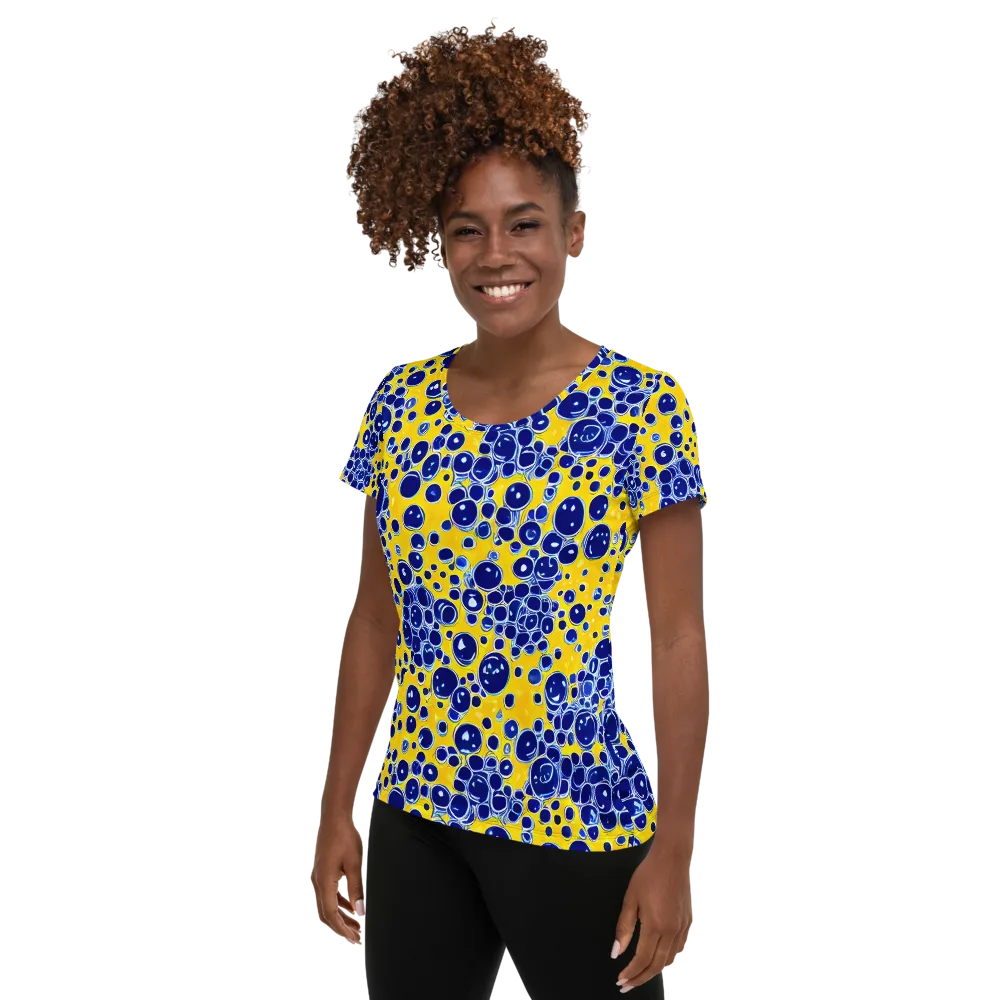 Cobalt Fizz on Women's Athletic T-Shirt — Left