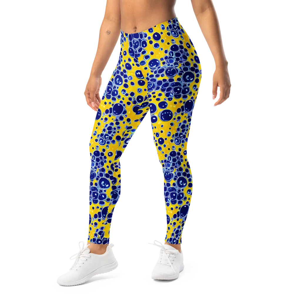 Cobalt Fizz on Leggings — Left Front