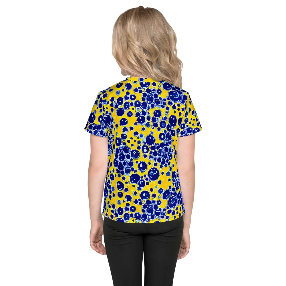 Cobalt Fizz on Kids Crew Neck T-Shirt — Back