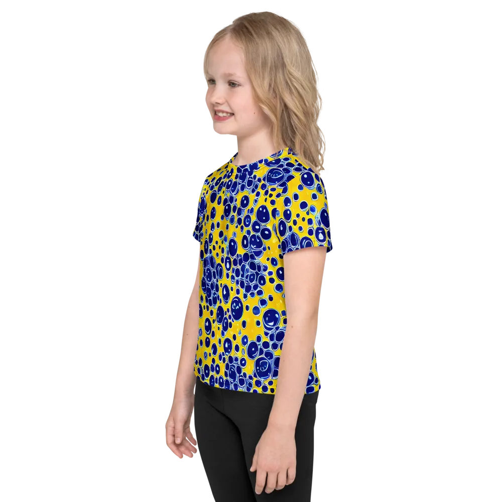 Cobalt Fizz on Kids Crew Neck T-Shirt — Left