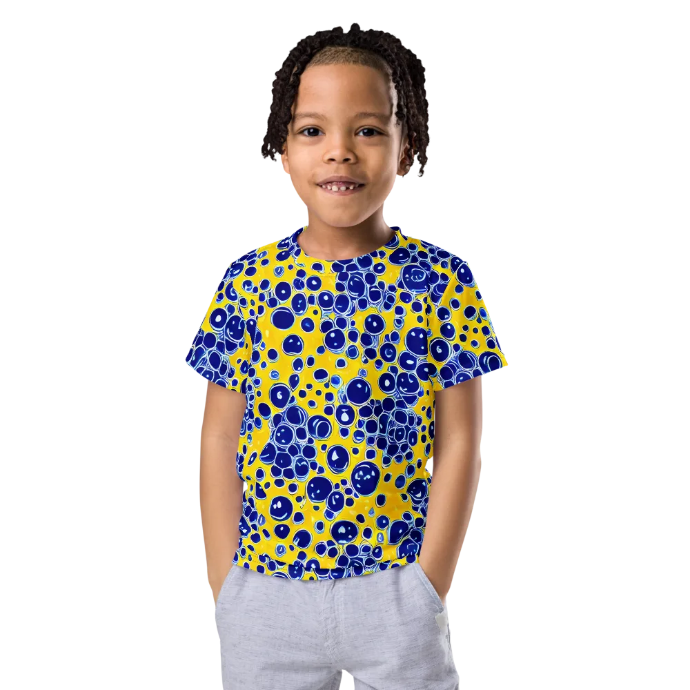 Cobalt Fizz on Kids Crew Neck T-Shirt — Front