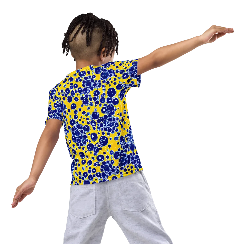 Cobalt Fizz on Kids Crew Neck T-Shirt — Back