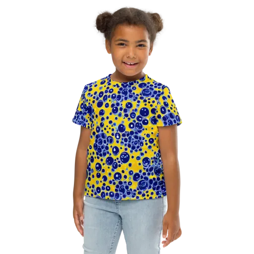 Cobalt Fizz on a Kids Crew Neck T-Shirt