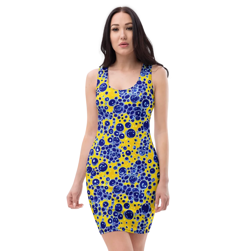 Cobalt Fizz on Bodycon Dress — Front