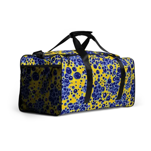 Cobalt Fizz on a Duffle Bag