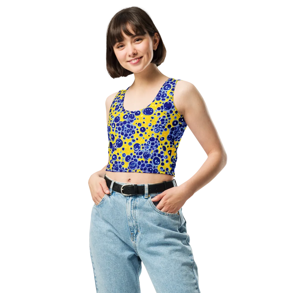 Cobalt Fizz on Crop Top — Front