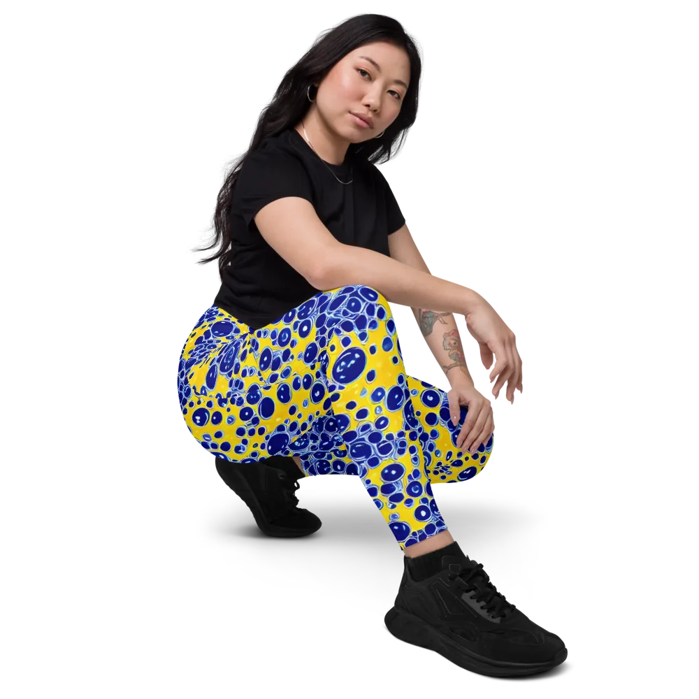 Cobalt Fizz on Leggings with Pockets — Right Front