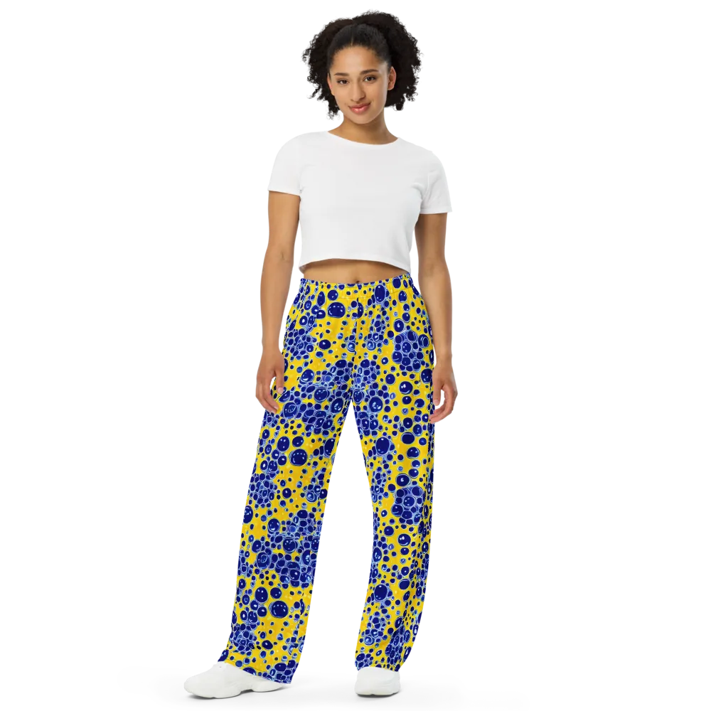 Cobalt Fizz on Wide-Leg Pants — Front