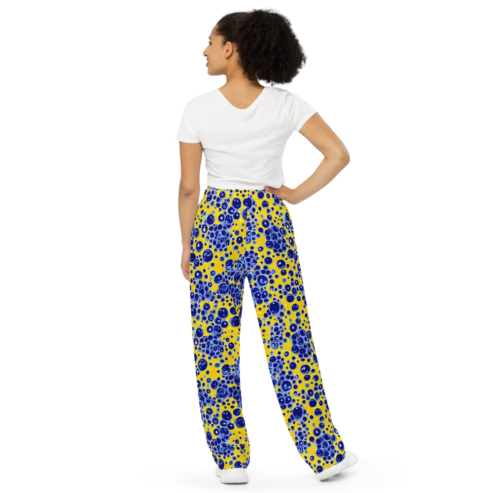 Cobalt Fizz on Wide-Leg Pants — Back
