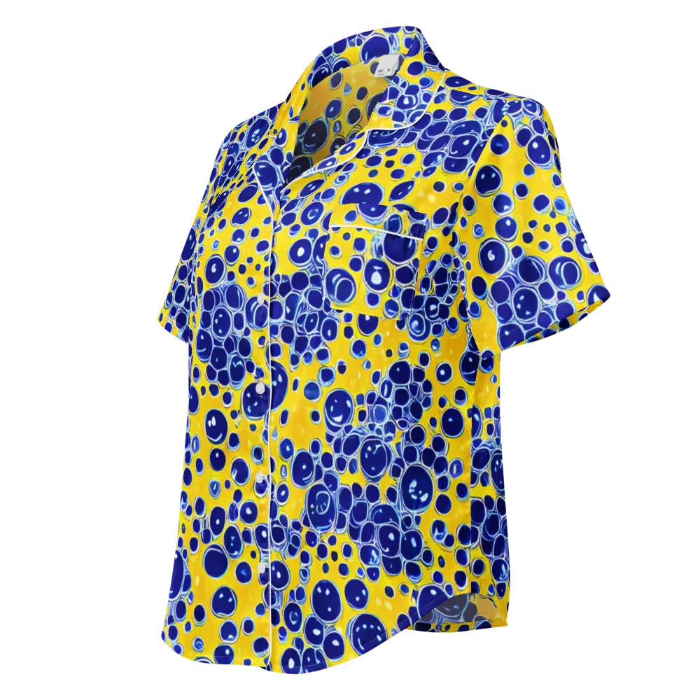 Cobalt Fizz on Women's Short Sleeve Pajama Top — Left Front
