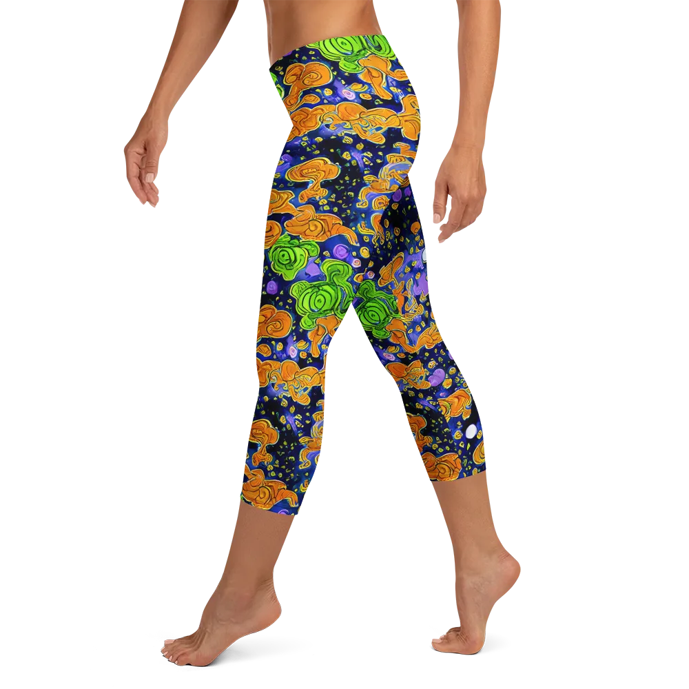 Cobalt Candy on Capri Leggings — Left