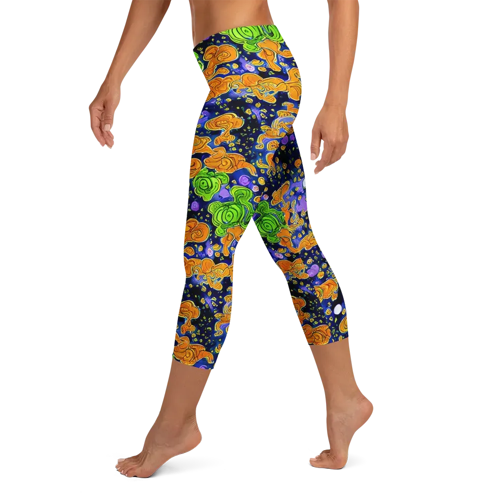 Cobalt Candy on Capri Leggings — Left