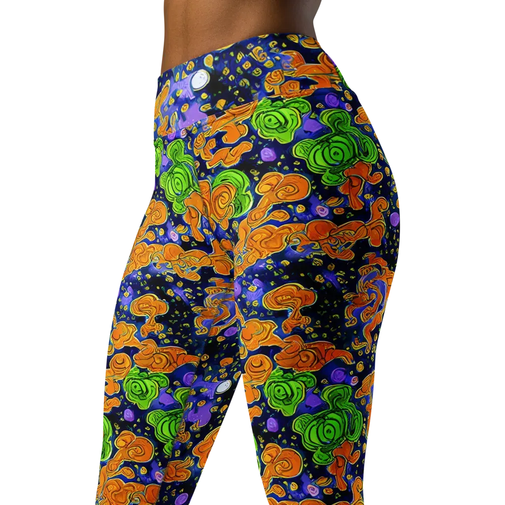 Cobalt Candy on Yoga Leggings — Left Front