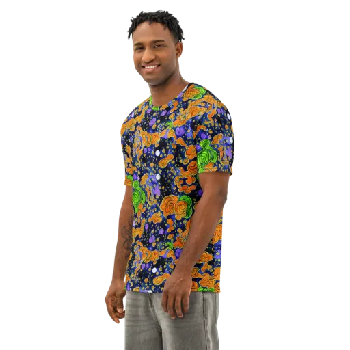 Cobalt Candy on a Men's Cotton Crew Neck T-Shirt