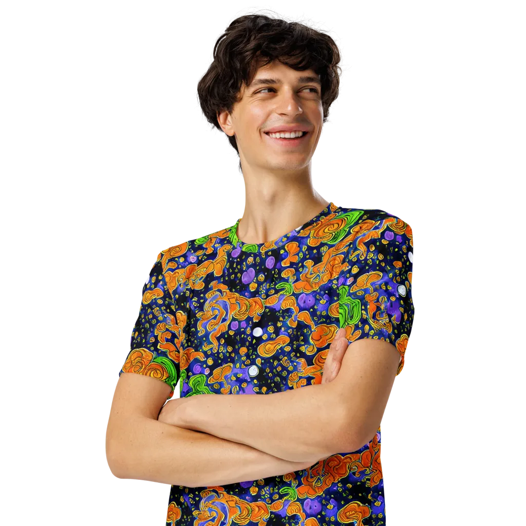Cobalt Candy on Men's Crew Neck T-Shirt — Left Front