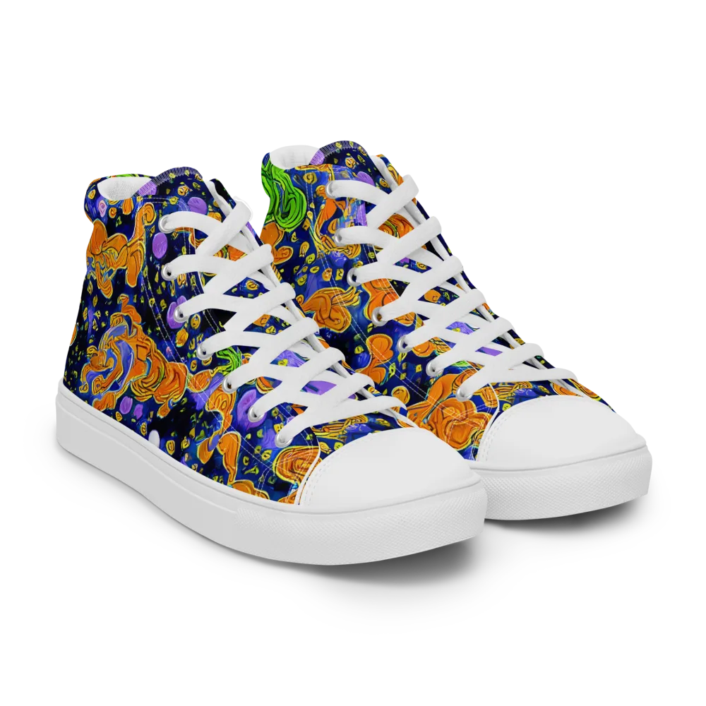Cobalt Candy on Men's High Top Canvas Shoes — Right Front
