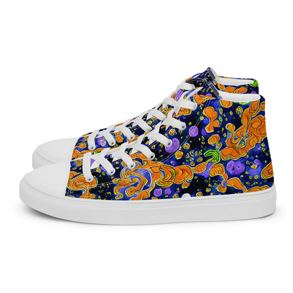Cobalt Candy on Men's High Top Canvas Shoes — Left