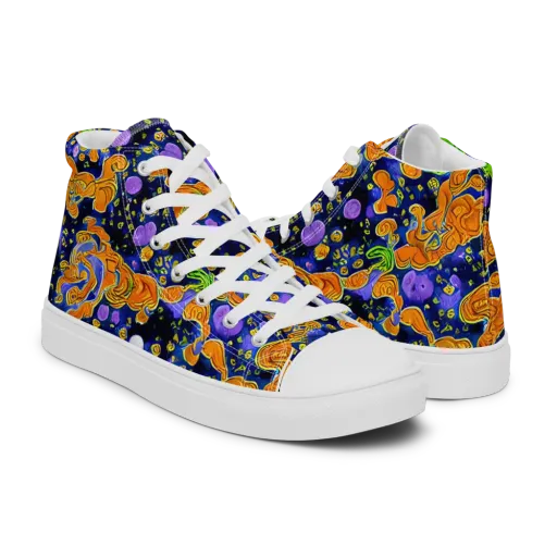 Cobalt Candy on a Men's High Top Canvas Shoes