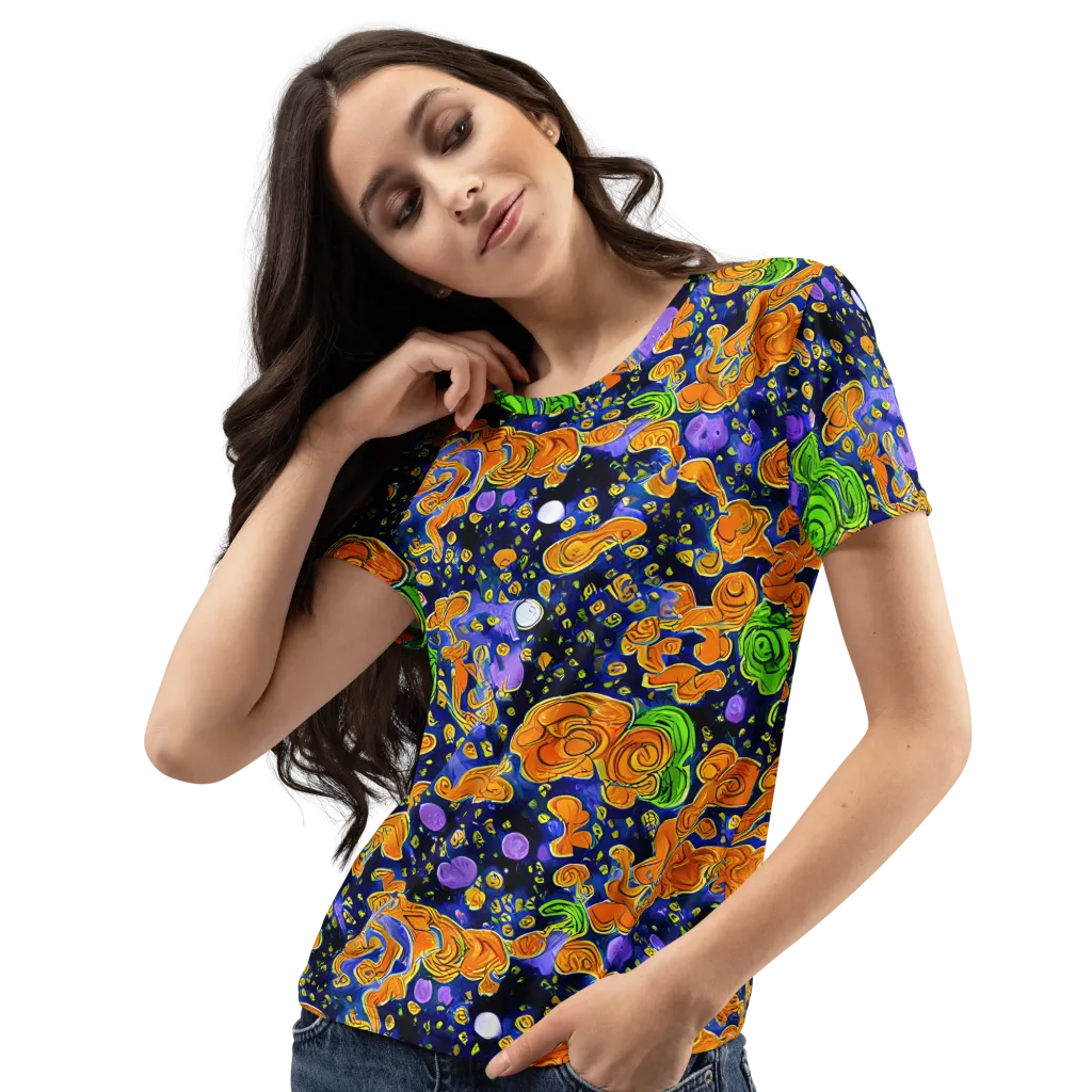 Cobalt Candy on Women's Crew Neck T-Shirt — Left Front
