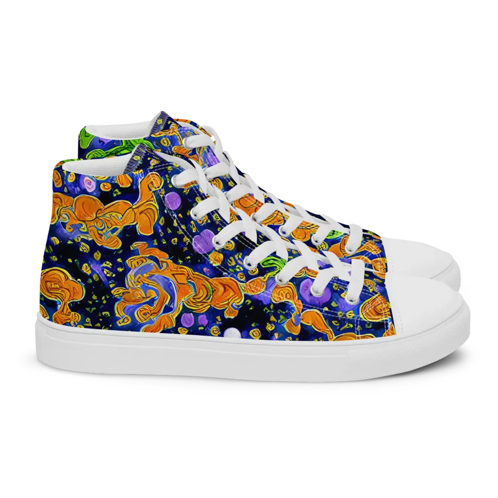 Cobalt Candy on Women's High Top Canvas Shoes — Right
